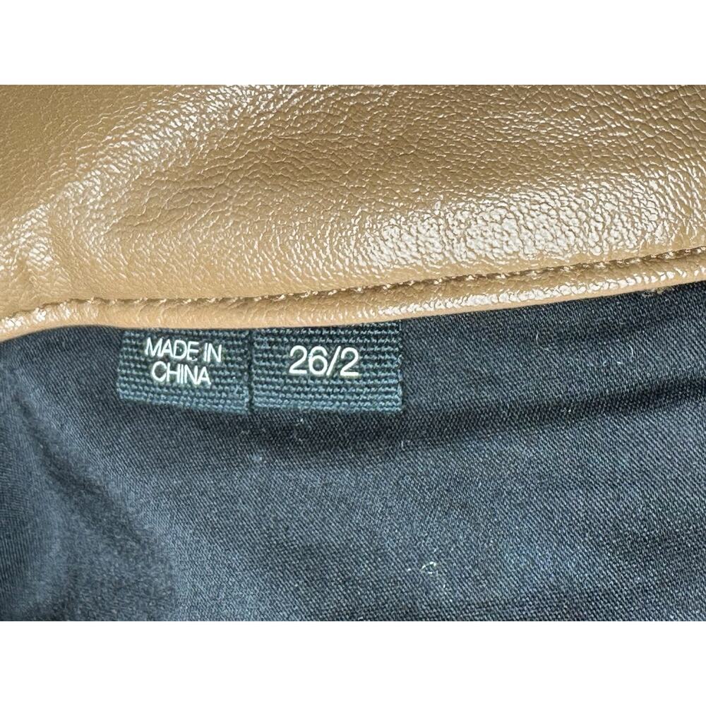 Veronica Beard Maera Cognac Vegan Leather High Rise Ankle Pants Size 2 - Picture 5 of 6